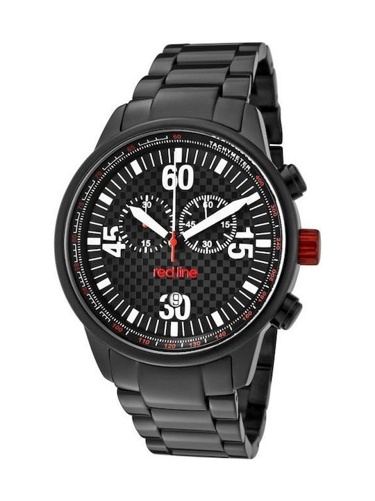 Redline RL-10125 Watch Chronograph with Black / Black Metal Bracelet