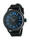 Versus by Versace 3C7050 Ανδρικό Ρολόι 44mm Μπαταρίας με Μαύρο Καουτσούκ Λουράκι