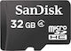 Sandisk microSDHC 32GB Klasse 4 Standard-Geschwindigkeit