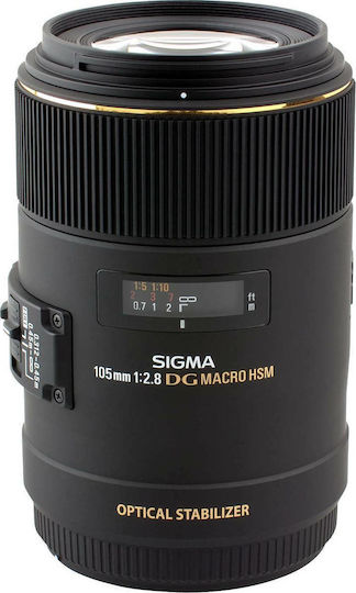Sigma Full Frame Camera Lens 105mm F2.8 EX DG OS HSM Telephoto / Macro for Canon EF Mount Black