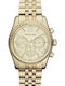 Michael Kors Lexington Women's Watch Chronograph with Gold Metal Bracelet