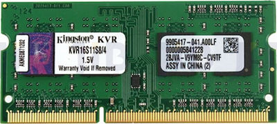 Kingston 4GB DDR3 RAM mit Geschwindigkeit 1600 für Laptop