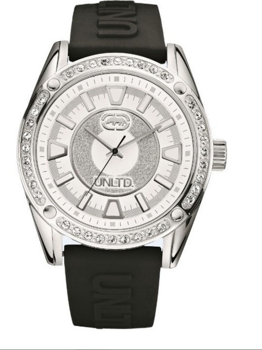 Marc Ecko Γυναικείο Ρολόι 50mm Μπαταρίας με Μαύρο Καουτσούκ Λουράκι