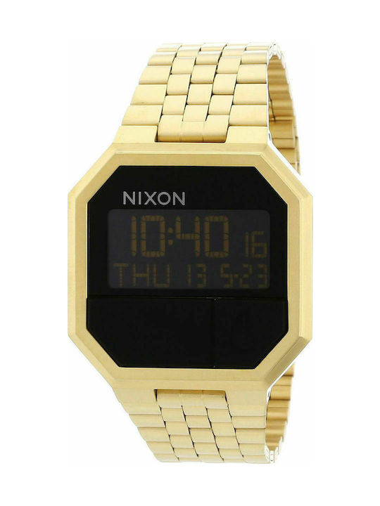 Nixon Ψηφιακό Ρολόι Μπαταρίας με Μεταλλικό Μπρασελέ σε Χρυσό χρώμα
