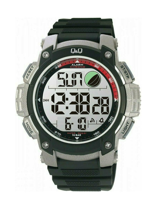 Q&Q M119J003Y Battery Watch with Rubber Strap Black M119J003Y