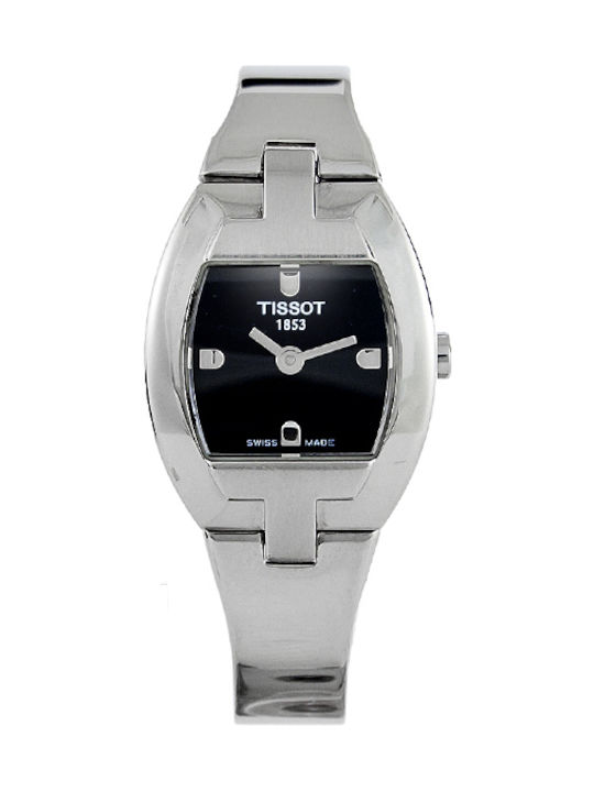 Tissot Ttonneau Γυναικείο Ρολόι Μπαταρίας με Ασημί Μεταλλικό Μπρασελέ