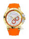 Breeze Chronograph Watch with Rubber Strap Orange