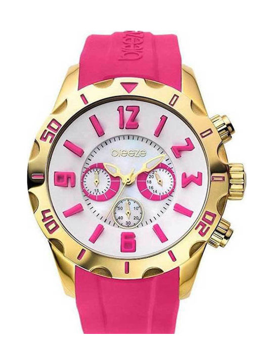 Breeze Watch Chronograph with Pink Rubber Strap