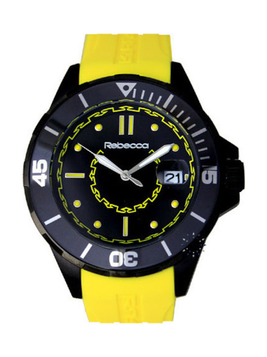 Rebecca Watch with Yellow Rubber Strap