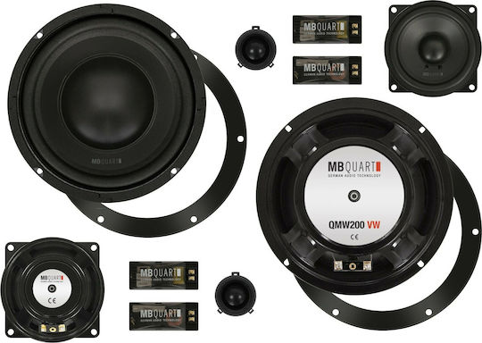 MB Quart QM200.3 for Golf V Car Speakers Set Separate 6.5" with 120W RMS 3 Way