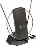 6454 Indoor TV Antenna (with power supply) Black Connection via Coaxial Cable