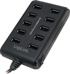 LogiLink USB 2.0 Hub 10 Θυρών με σύνδεση USB-A και Εξωτερική Παροχή Ρεύματος