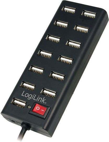 LogiLink USB-Hub 13 Anschlüsse USB 2.0 mit USB-A Anschluss
