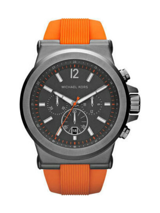 Michael Kors Dylan Men's Watch 48mm Chronograph Battery with Orange Rubber Strap