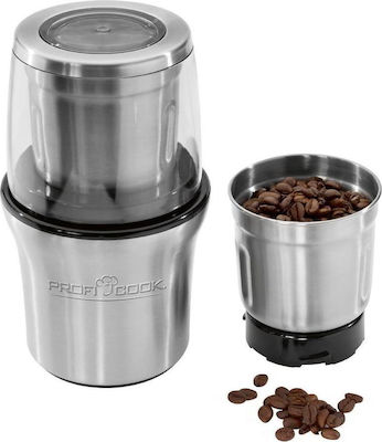 Profi Cook PC-KSW 1021 N 501021 Elektrischer Kaffeemühle 200W mit einer Kapazität von 85gr Silber
