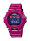 Casio Digital Watch Chronograph with Pink Rubber Strap DW-6900PL-4ER