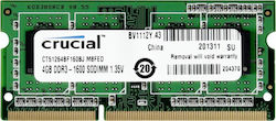 Crucial 4GB DDR3 RAM με Ταχύτητα 1600 για Laptop