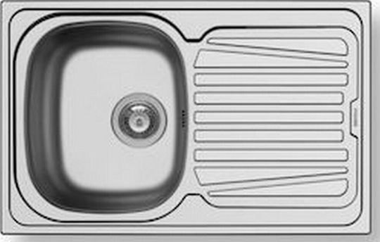 Pyramis Sparta 1B 1D 100125701 Drop-In Chiuvetă Inox Satinat L79xW50cm Argintiu