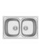Pyramis Sparta 2B 100132801 Drop-In Sink Inox Satin W79xD50cm Silver