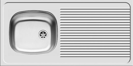 Pyramis International 1B 1D Επικαθήμενος Νεροχύτης Inox Σατινέ Μ100xΠ50cm Ασημί