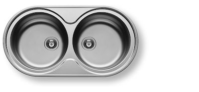 Pyramis SR 2 Ένθετος Νεροχύτης Inox Σατινέ 90x48cm Ασημί