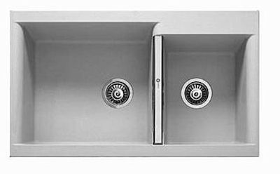 Carron Phoenix Drop-In Kitchen Granite Sink L86xW51cm White