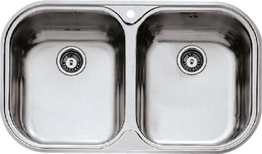 Teka Stylo 2C Ένθετος Inox Σατινέ Μ83xΠ48.5cm Ασημί