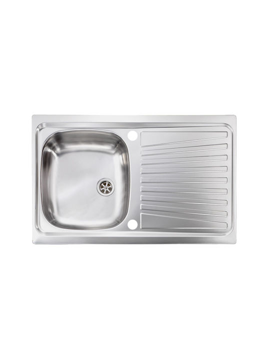 Sanitec Drop-In Spüle Inox Satiniert B79xT50cm Silber