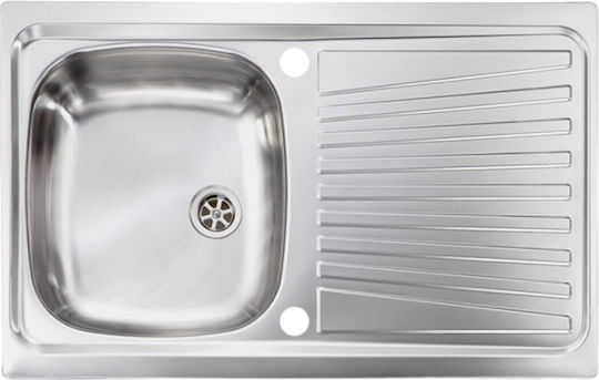 Sanitec Mondial Ένθετος Νεροχύτης Inox Σατινέ Μ79xΠ50cm Ασημί