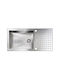 Sanitec Punto Quadra Drop-In Kitchen Sink Inox Satin Finish Silver M100xP50cm