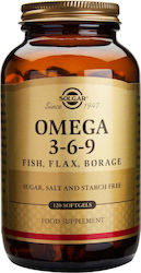 Solgar Omega 3 6 9 Fish, Flax, Borage Ιχθυέλαιο 120 μαλακές κάψουλες