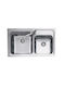 Macart OMNIA N-200 Ένθετος Νεροχύτης Αριστερός Inox Σαγρέ Μ86xΠ50cm Ασημί