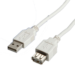 Roline 11.99.8961 USB 2.0 USB-A male σε USB-A female Λευκό 3m