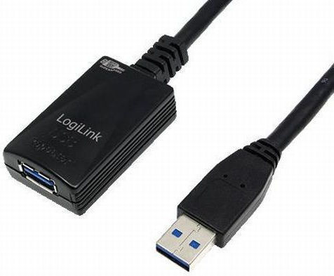 LogiLink USB 3.0 Cablu USB-A - USB-A female Negru 5m UA0127