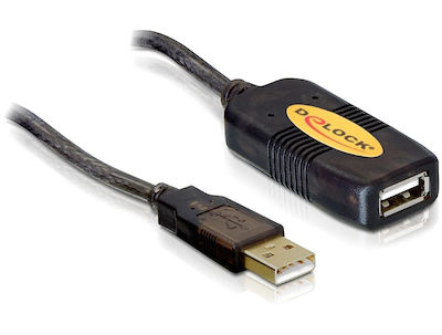 DeLock USB 2.0 Cable USB-A male - USB-A female Μαύρο 5m (82308)