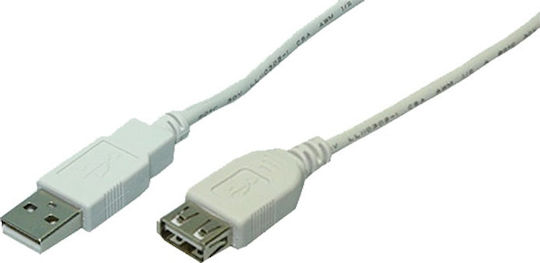 LogiLink USB 2.0 Cablu USB-A - USB-A female Gri 3m CU0011