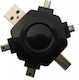Cablexpert Конвертор USB-A мъжки към micro USB / мини USB мъжки Черен 1бр A-USB5TO1