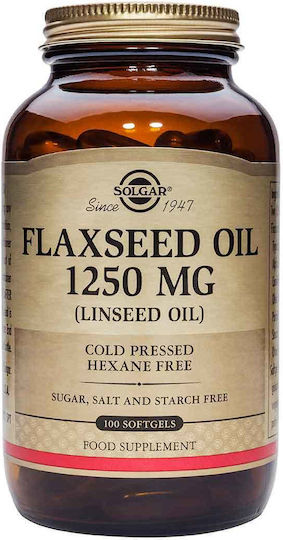 Solgar Flaxseed Oil (Linseed Oil) 1250mg 100 softgels