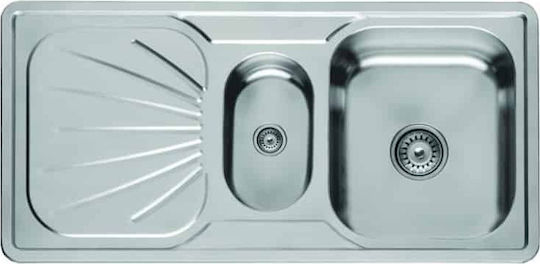 Gloria Nova 18-4213 Drop-In Chiuvetă Dreapta Inox Satinat L100xW50cm Argintiu
