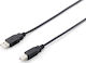 Equip USB 2.0 Кабел USB-A мъжки - USB-B мъжки Черен 1м 128863