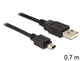 DeLock USB 2.0 Cable USB-A male - mini USB-B male 0.7m (82396)