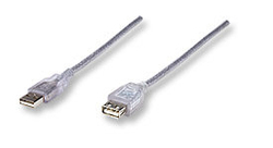 Manhattan 340502 USB 2.0 USB-A male σε USB-A male Ασημί 4.5m
