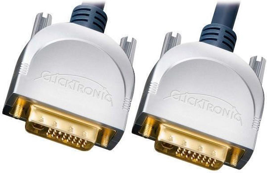 Clicktronic Cablu DVI-I De Sex Masculin - DVI-I De Sex Masculin 1,5m Negru 52110