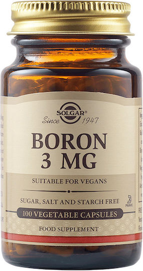 Solgar Boron 3mg 100 Φυτικές Κάψουλες