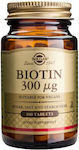 Solgar Biotin Vitamină pentru Păr, Piele & Unghii 300mcg 100 file