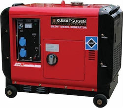 Kumatsugen GP8000MAT Τριφασική Γεννήτρια Πετρελαίου με Μίζα, Ρόδες και Μέγιστη Ισχύ 7.5kVA