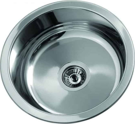 Gloria Deep Line Ένθετος Νεροχύτης Inox Σατινέ Μ45xΠ45cm Ασημί