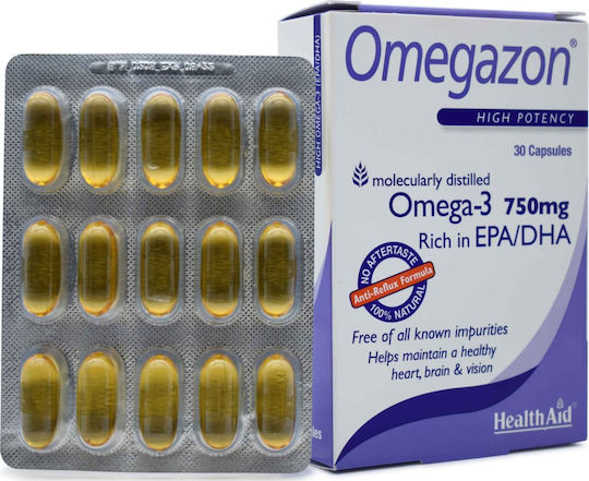 Health Aid Omegazon Fish Oil 750mg 30 x 1 capsules