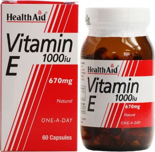 Health Aid Vitamin E Βιταμίνη για τo Δέρμα & Αντιοξειδωτική δράση 1000iu 670mg 30 x 1 κάψουλες