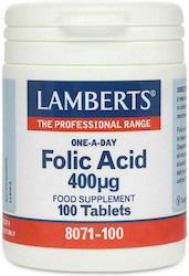 Lamberts Folic Acid Vitamin 400mcg 100 tabs